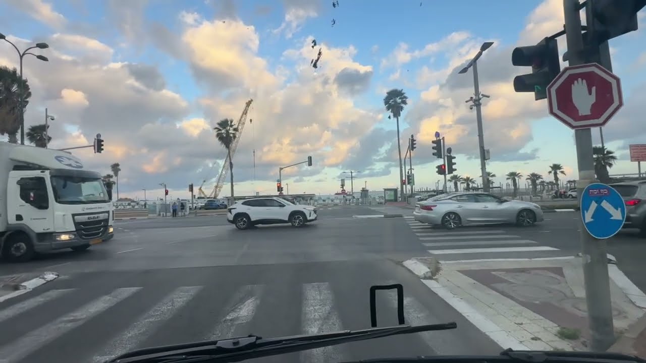 POV Tel Aviv Bus Driving | Route 54 | Carmelit – Atidim | Panoramic View