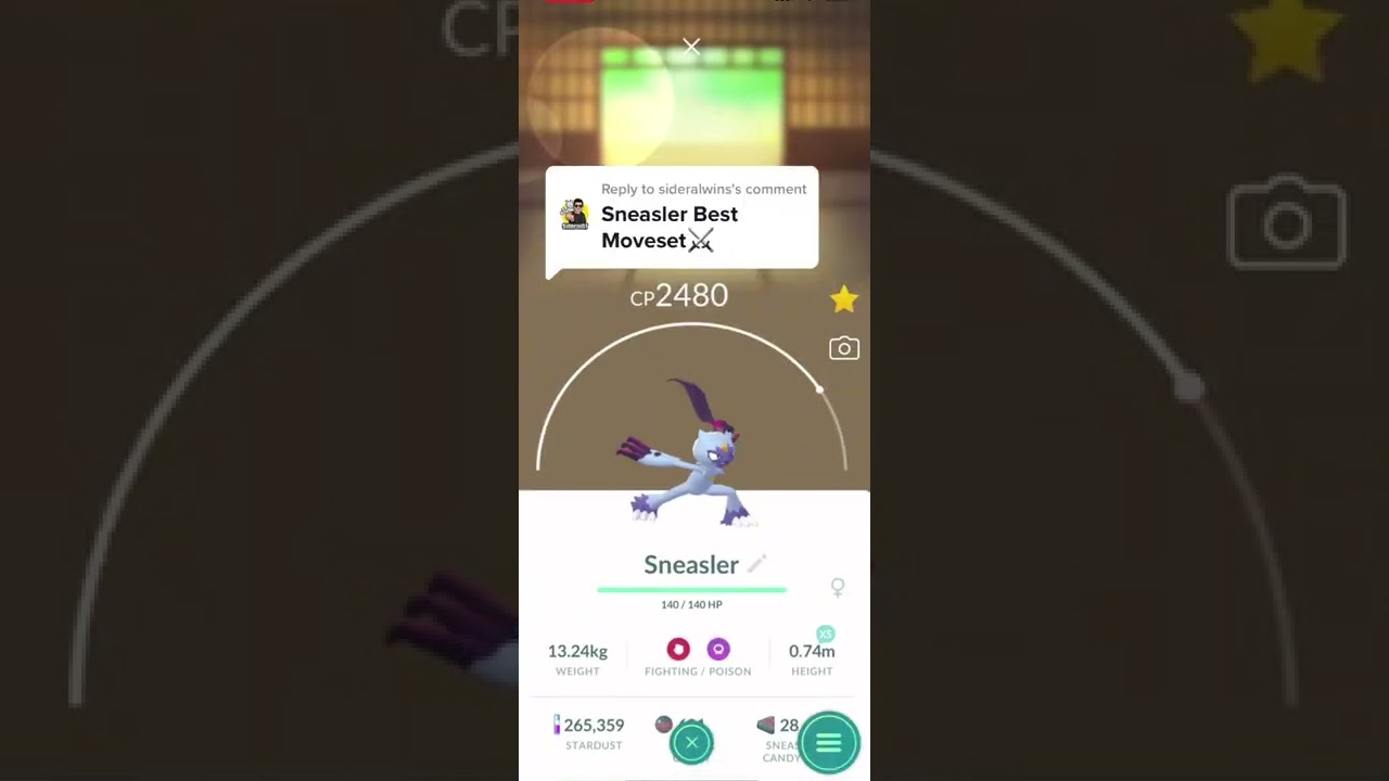 Replying to Sneasler Best Moveset⚔️ #sneasler #hisui #hisuianforms #gobattleleague #pokemongo #poke