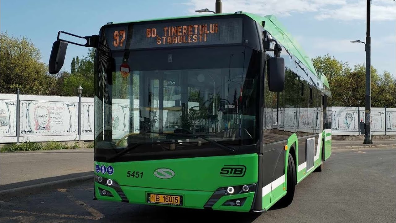 Cab View Linia 97 Solaris Trollino 12M București