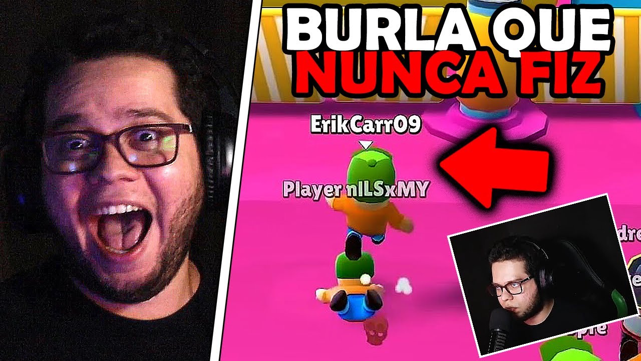 REAGINDO ao PRIMEIRO VÍDEO jogando STUMBLE GUYS! (Minha PRIMEIRA BURLA)