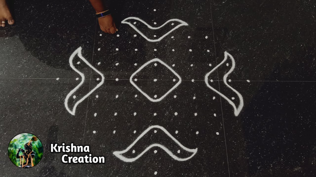 Easy sikku kolam, Kambi kolam | Melikala muggulu | 11x1 dot neli kolam | Beautiful kambi kolam
