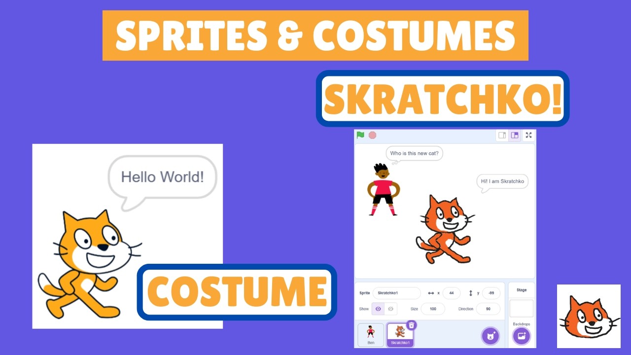 Scratch Tutorial with Skratchko | Lesson 3: Sprites and Costumes