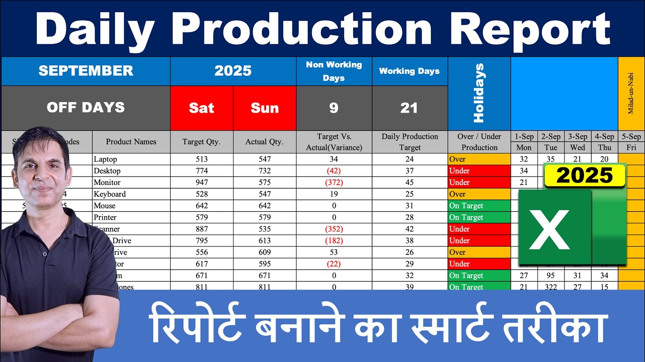 Daily Production Report Format in Excel &ndash; Easy & Professional