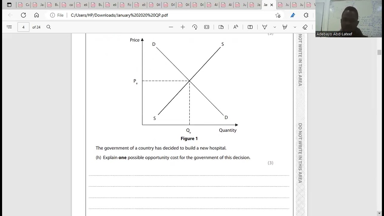 Economics Edexcel  Past Paper 1 4EC1/01 Jan 2020