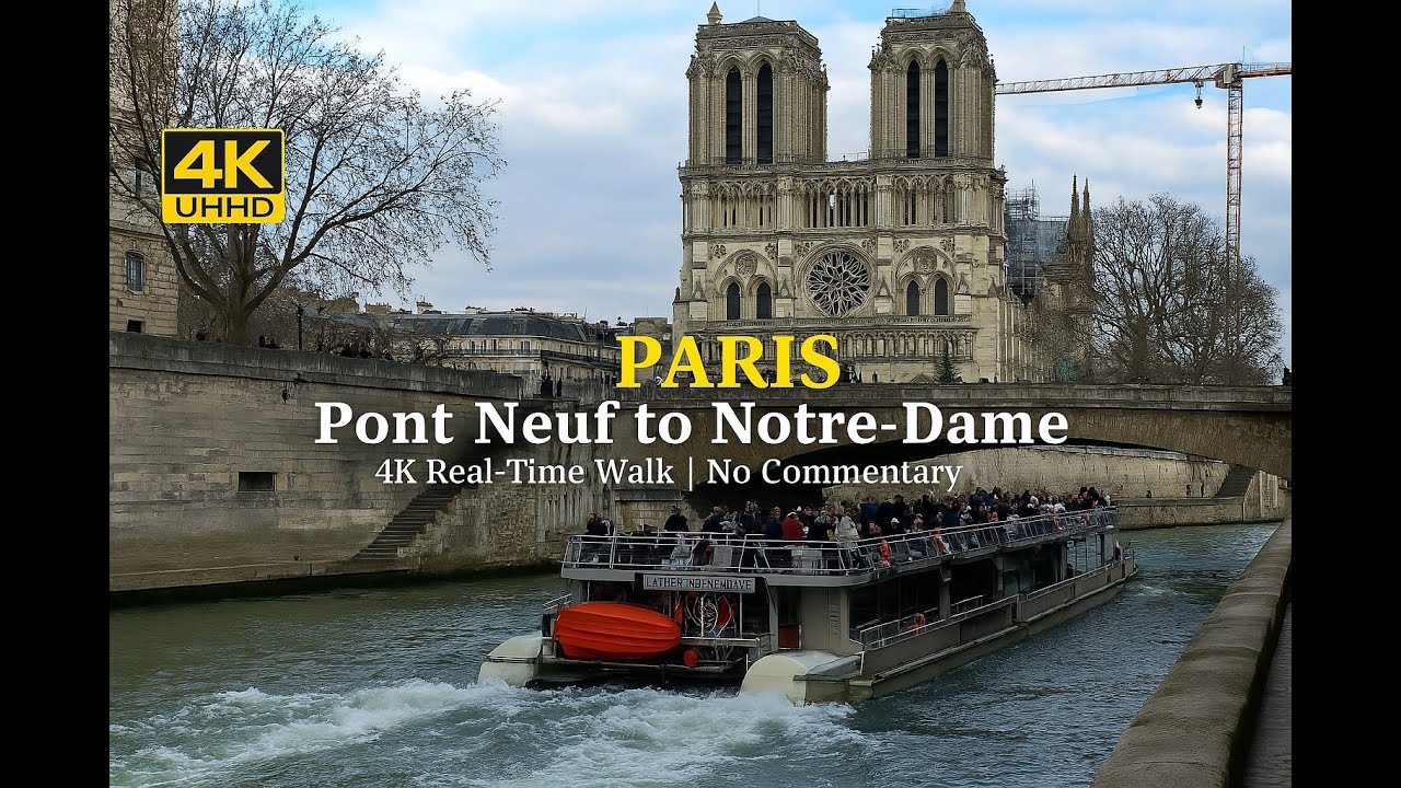 🇫🇷 Paris Walking Tour | Pont Neuf, Seine River & Notre-Dame in 4K