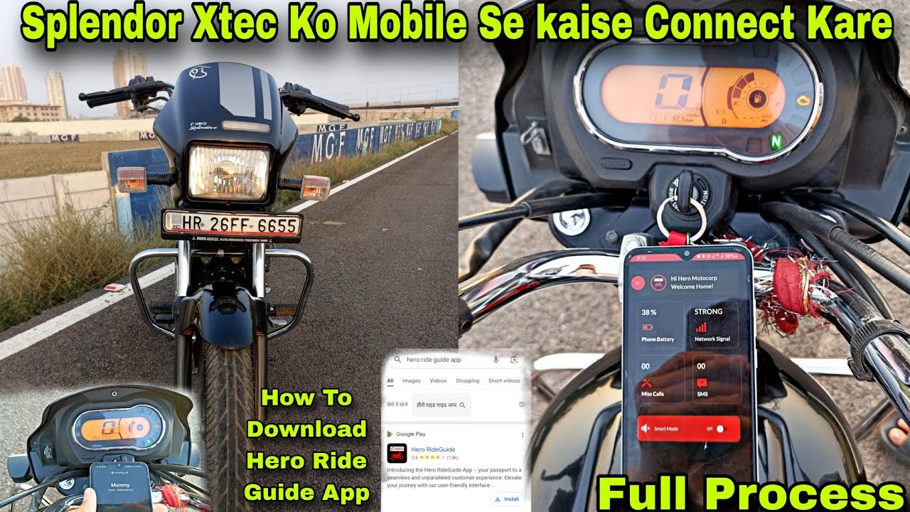 Hero Splendor Xtec Bike Ko Mobile Se Kaise Connect Kare!! Hero Ride Guide App..
