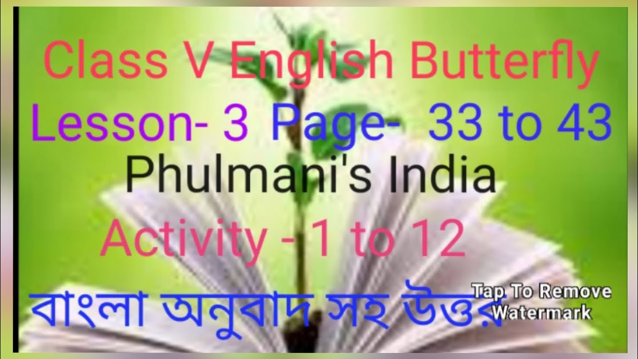 Class 5 butterfly page 33 to 43