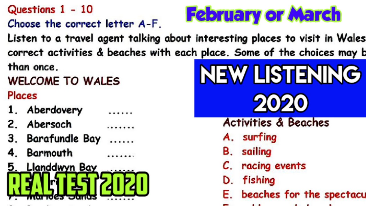 welcome to wales ielts listening test 2020 | orientation course for international students listening