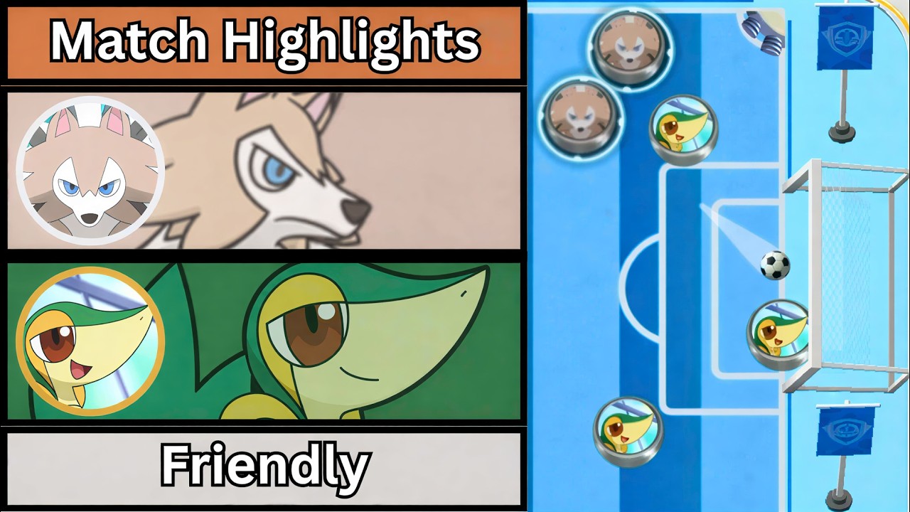 Midday Lycanroc vs Snivy | Character Caps Soccer Highlights