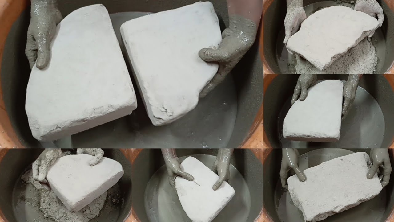 Soft Dusty🌪️Earthy Mud Dirt Thick Slabs Crumbling in💦+on Paste & Paste Mixing/Playing ASMR