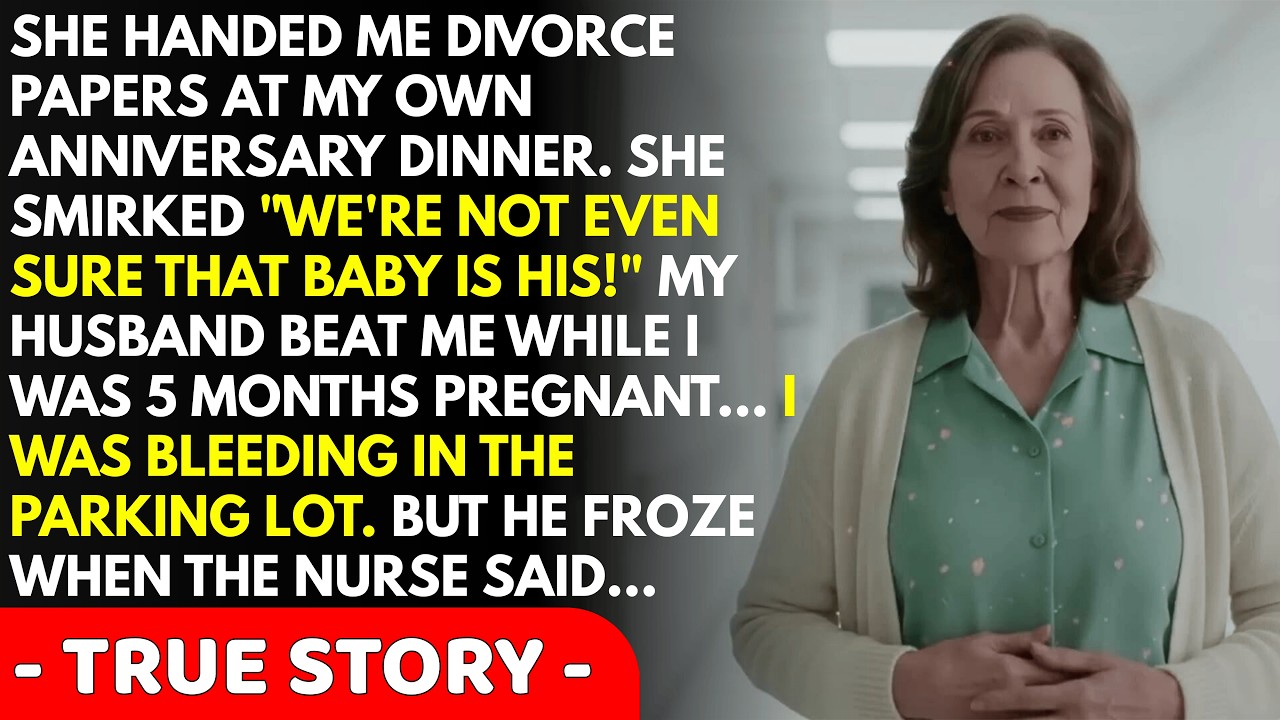 My mother-in-law handed me divorce papers at my anniversary dinner. I was 5 months pregnant froze...