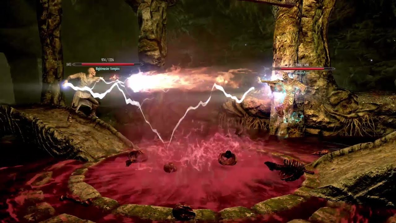 Skyrim Battles - Nightmaster Vampire vs. Dragon Priest, Savos Aren, and more