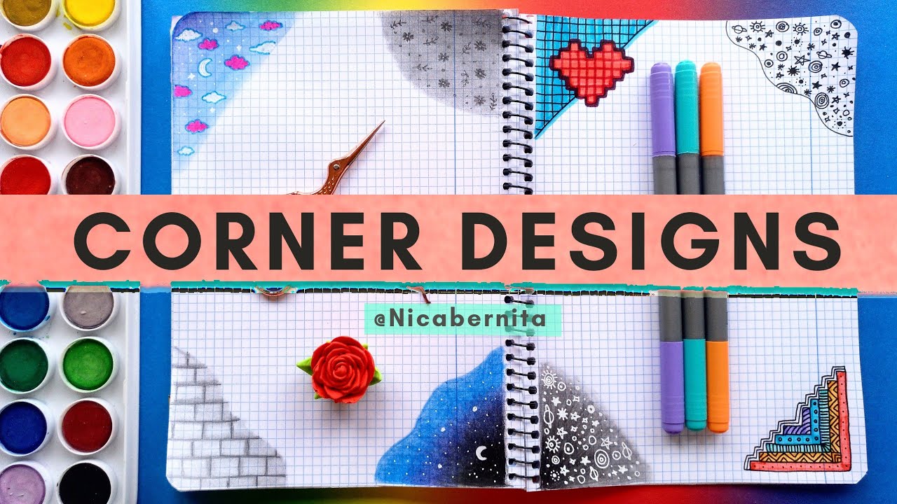 CORNER and BORDER DESIGNS FOR PROJECTS 💖 HOW TO DECORATE YOUR NOTEBOOK PAGES 💖 PRETTY NOTES