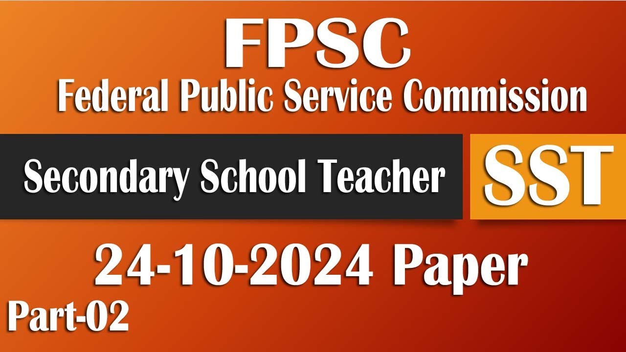 FPSC SST Male Today Paper Solved 24-10-2024 | Education PPSC SPSC CSS NTS Pedagogy MCQs Part-02
