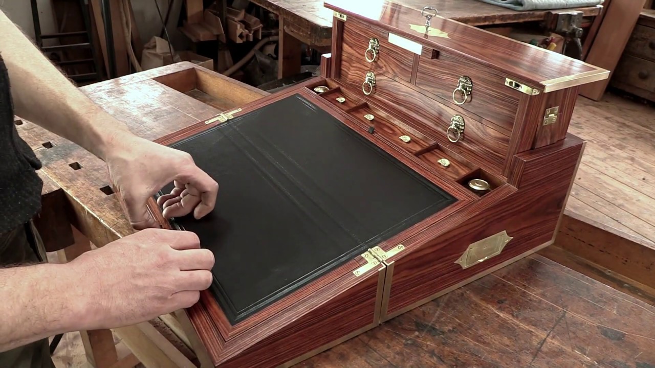 Kingwood Writing Slope, built by Pete Michelinie of South Pomfret, Vermont.  February 10, 2020.