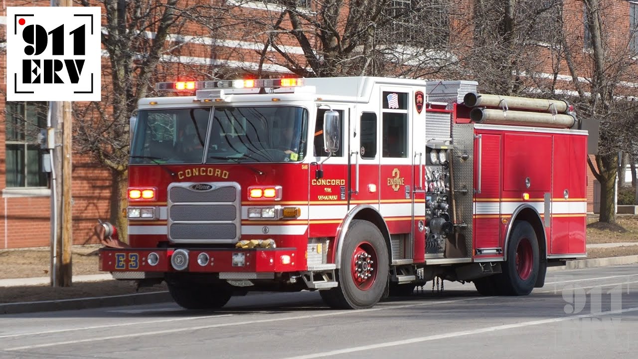 Concord Fire Trucks Responding | Engine 3 and Ambulance 4