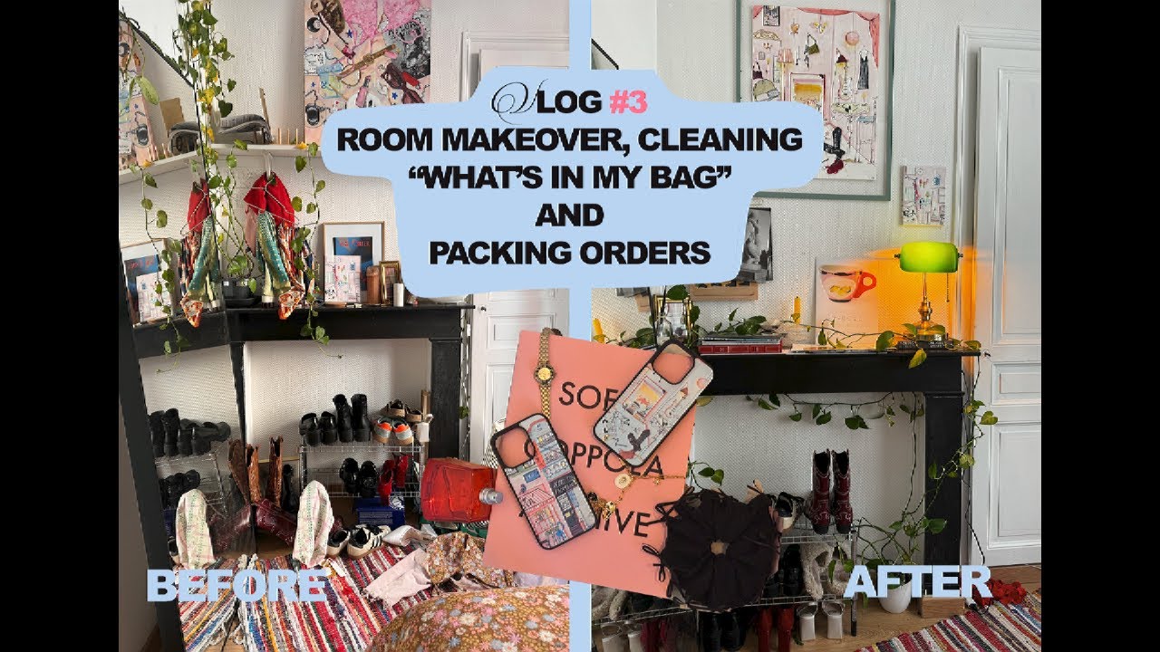 vlog #3 , room makeover, what's in my bag and packing orders