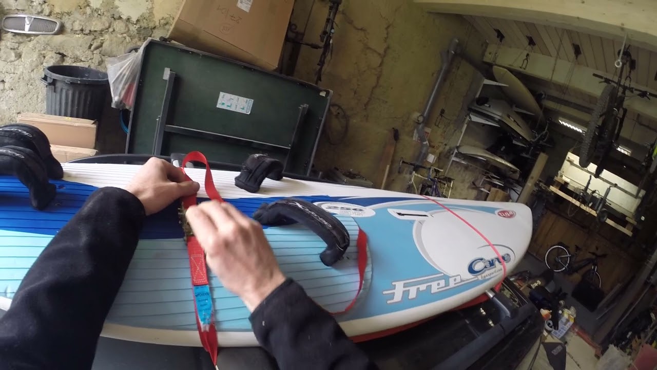 sanglage planche barres de toit