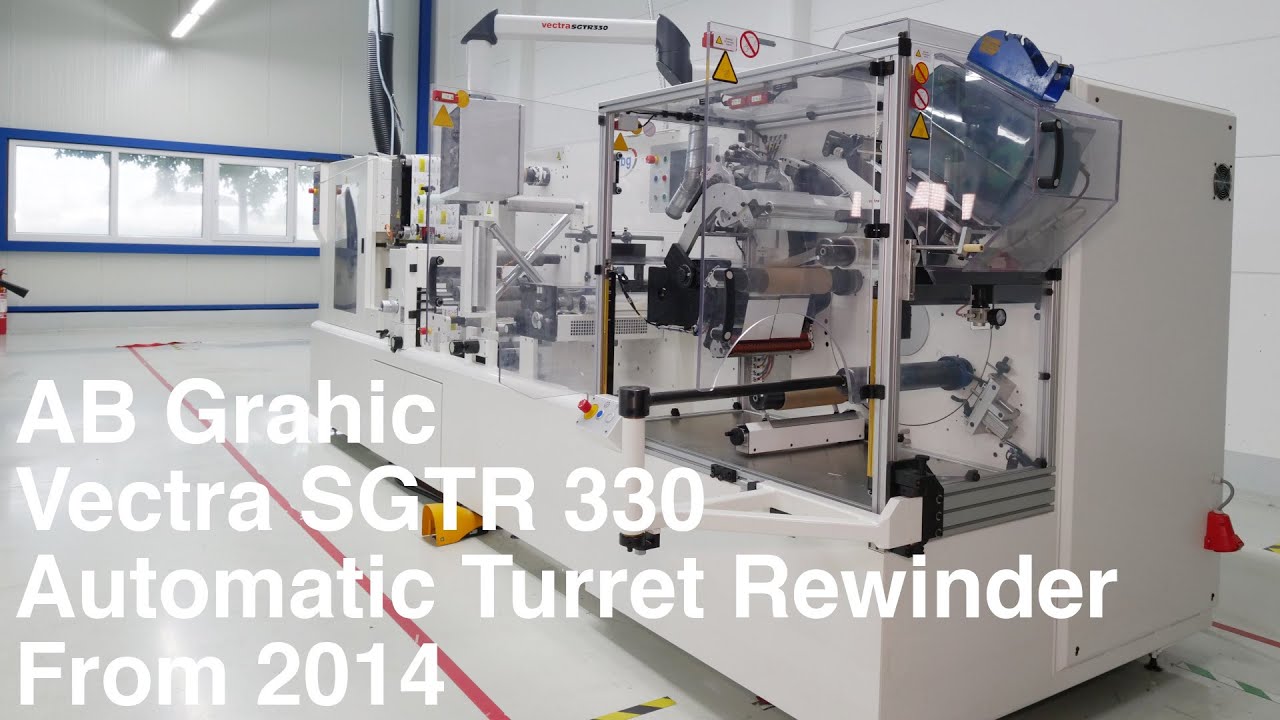 AB Graphic Vectra SGTR 330 Automatic Turret Rewinder Slitter Die Cutter from 2014