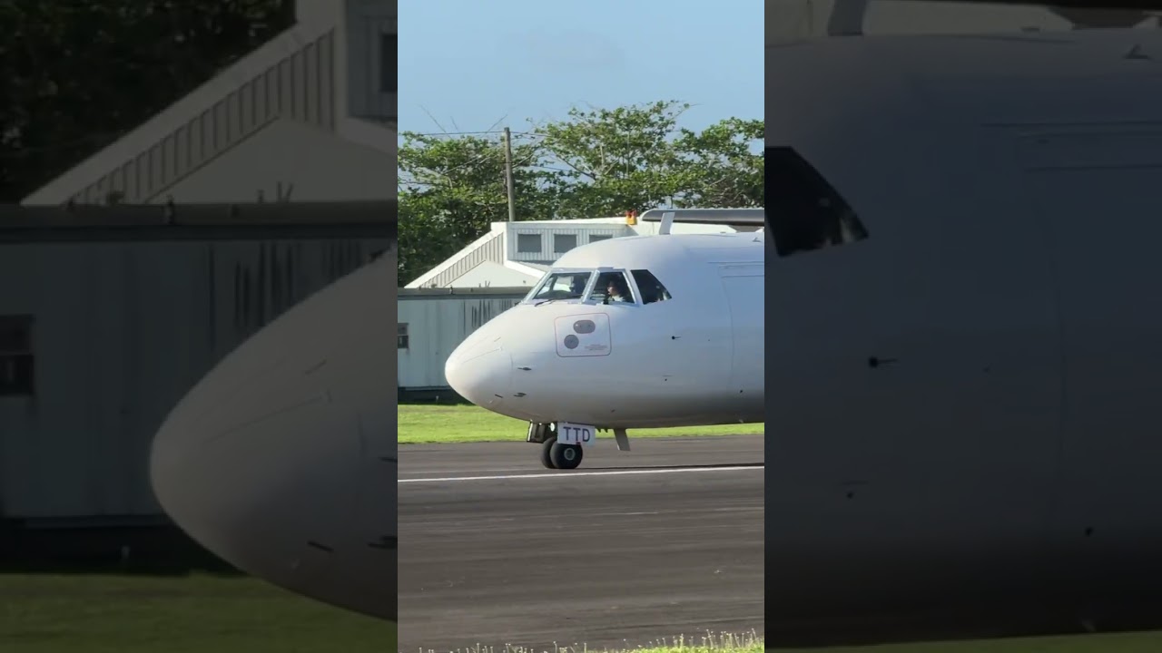 Caribbean Airlines taxing to its gate. #caribbeanairlines #atr #aviation #stlucia #landing #airport