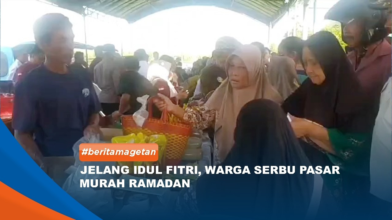 MAGETAN - Jelang Idul Fitri, Warga Serbu Pasar Murah Ramadan