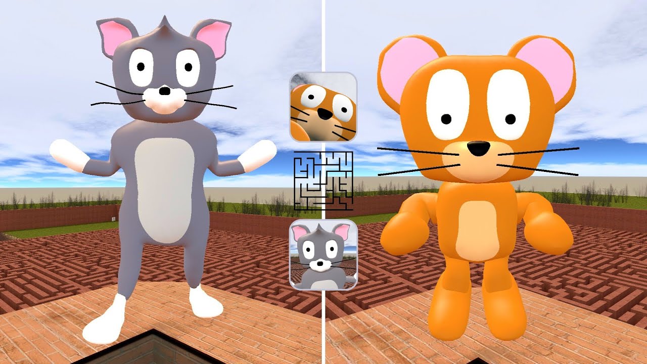 TOM & JERRY 3D MEMES IN MAZE [ Garry's Mod ]