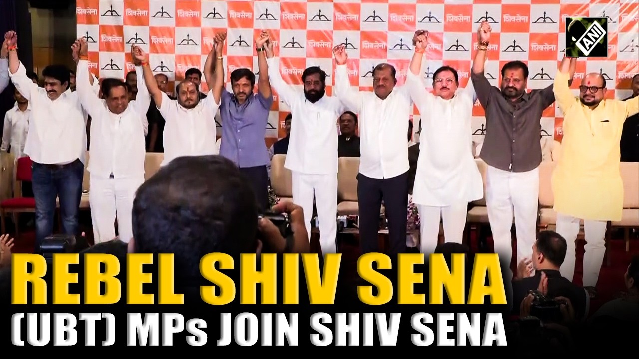 Rebel Shiv Sena (UBT) MPs join Shinde Sena in the presence of Maharashtra Deputy CM Eknath Shinde