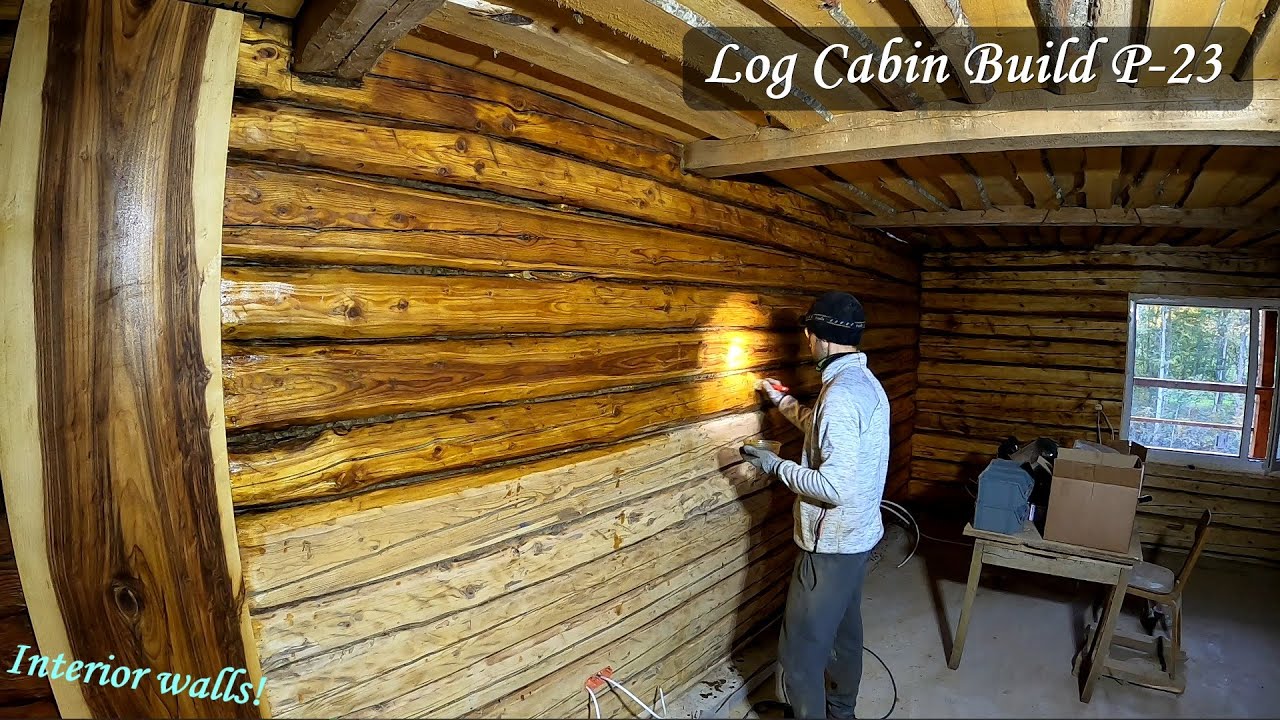 Renovating a 128 year old forgotten log cabin - Interior Walls Finished