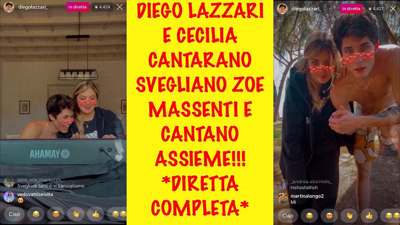 DIEGO LAZZARI E CECILIA CANTARANO SVEGLIANO ZOE MASSENTI E CANTANO ASSIEME!!! *DIRETTA COMPLETA*