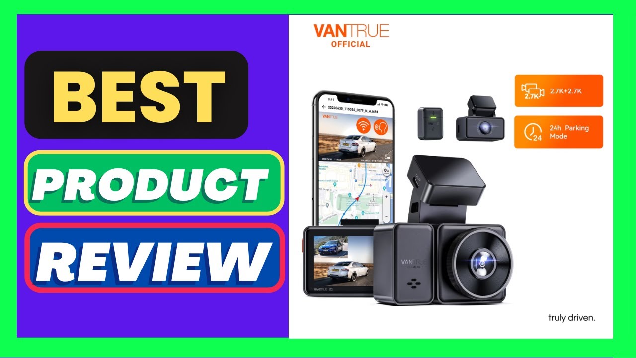 Vantrue E2 Dashcam Front and Rear 2.7K + 2.7K Dual