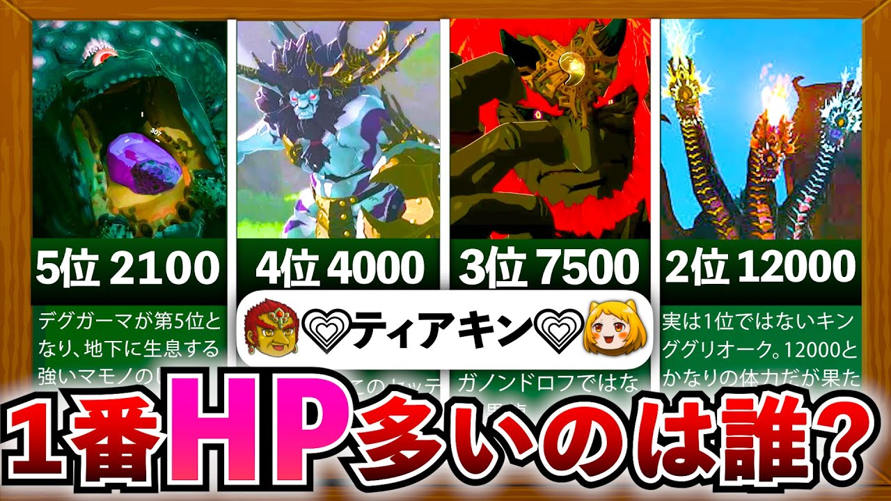 【ティアキン】あのマモノの体力は&hellip;？最強すぎたマモノの体力ランキングTOP１０！