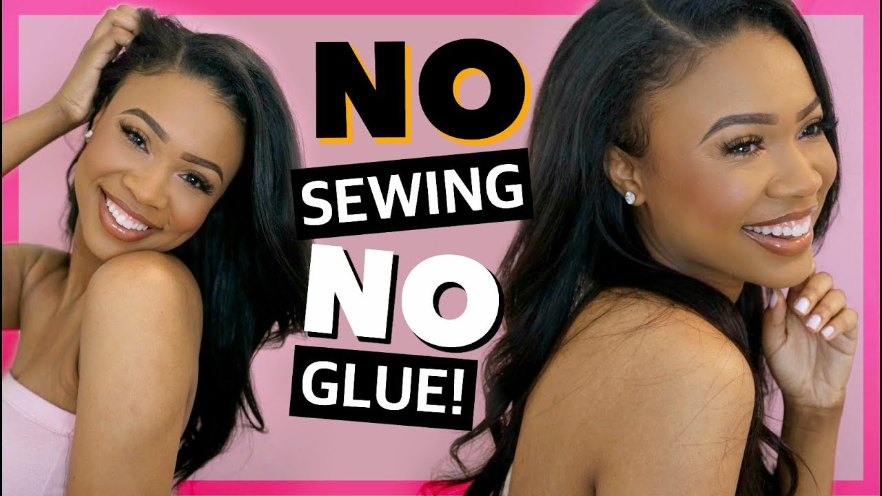 HOW TO: EASY NATURAL QUICK WEAVE TRICK! NO SEWING, NO GLUE, NO CLOSURE!! WestKiss Hair