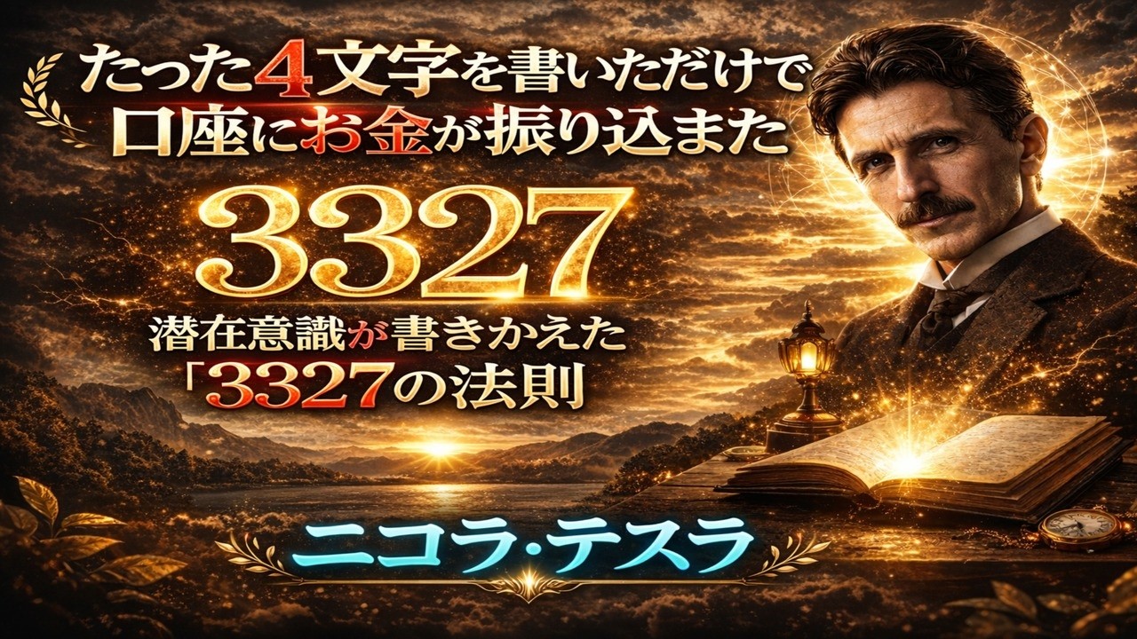 【今夜から人生が変わる】お金に縁がないと思っていた私が書き始めた翌月から変わった。ニコラ・テスラの３３２７の法則が潜在意識に届く理由【ニコラ・テスラ】睡眠導入/寝ながら/引き寄せ/偉人/奇跡