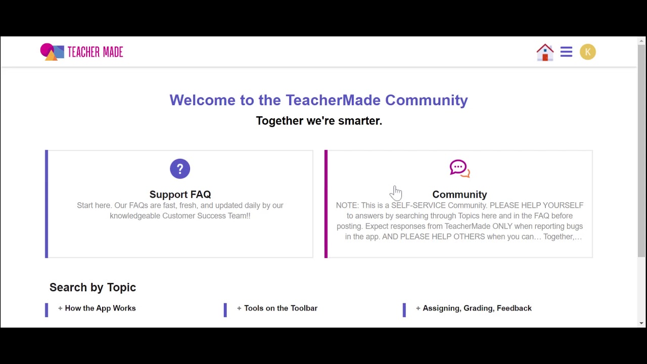 Accessing TeacherMade's Community! (app.teachermade.com)