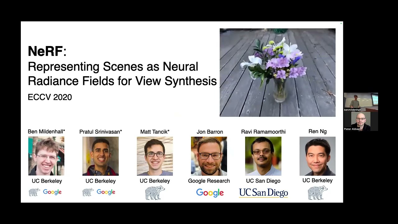 L13b Neural Radiance Fields  -- Guest Lecturer Ben Mildenhall