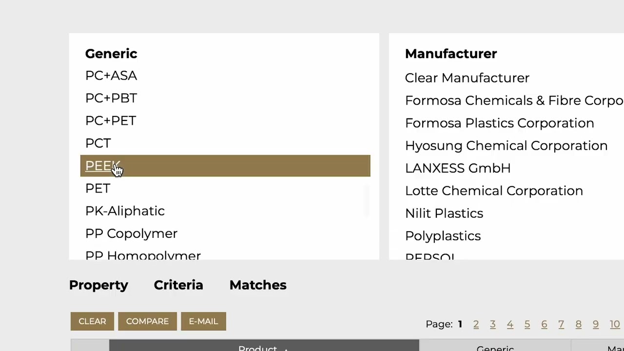Mape Plastics Material Database