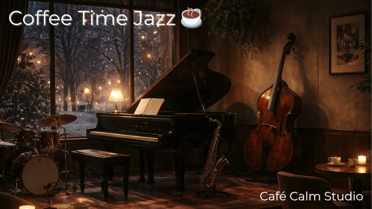 Cozy Winter Cafe Jazz ☕❄️ | Soft Piano Instrumental for Relaxed Focus