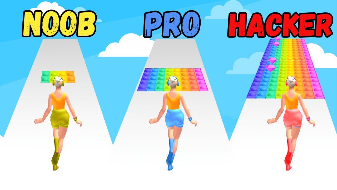 NOOB vs PRO vs HACKER in Fidget Run: Arcade Runner Game