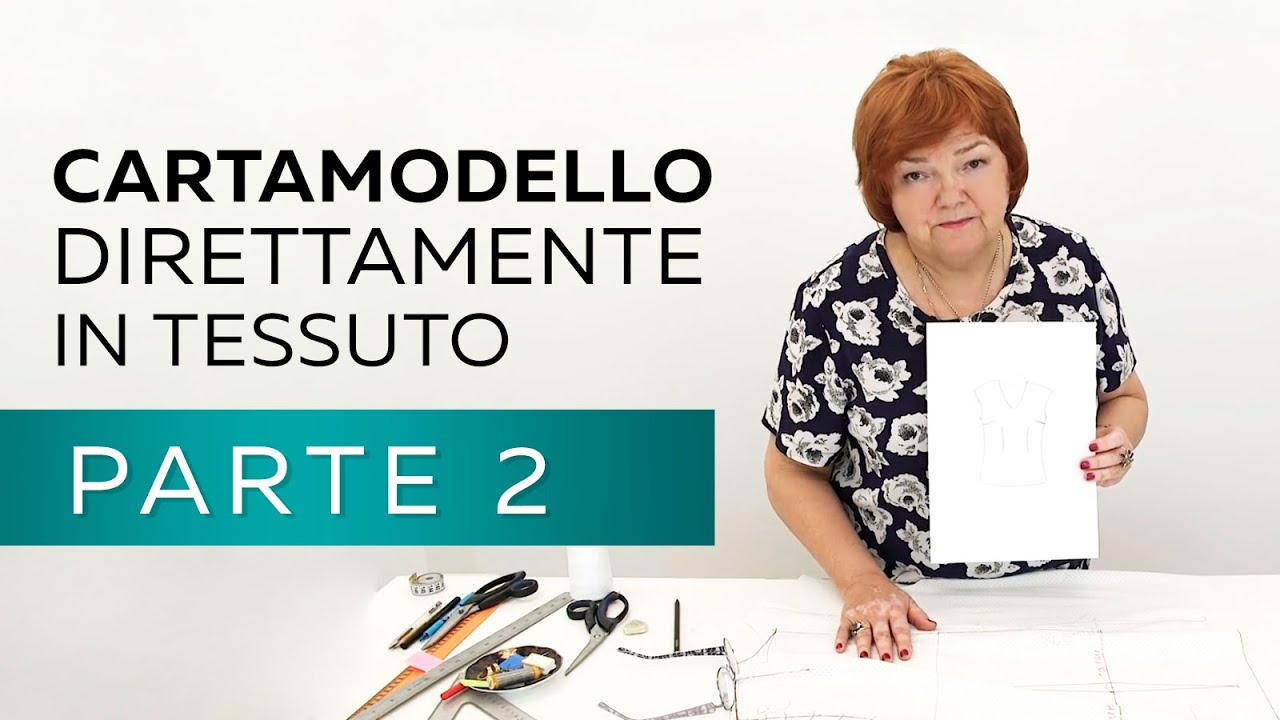 Taglio senza cartamodello direttamente in tessuto. Costruzione base corpino con spalla scesa.Parte 2