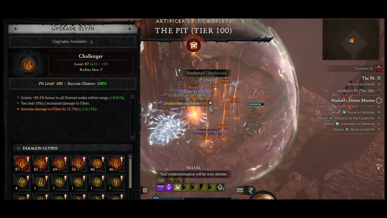 Diablo 4 S11 Blessed Shield Paladin PIT100 