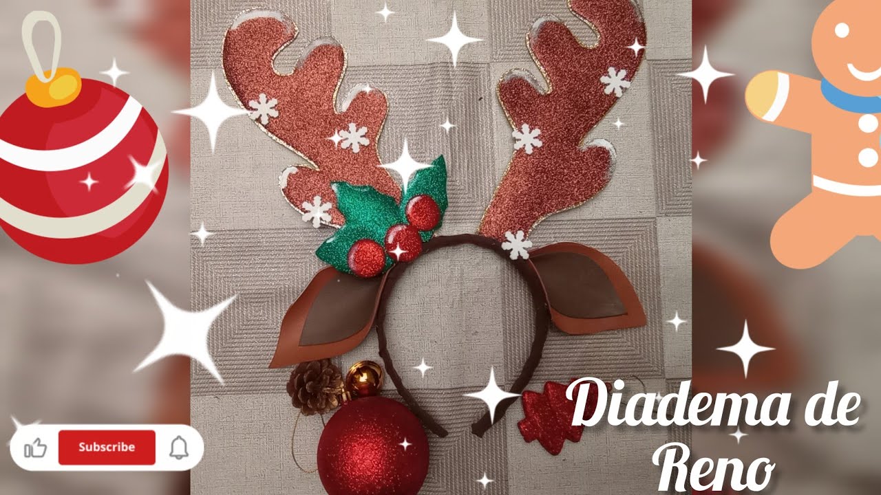 Diadema de reno navideño🎄 #vincha#diademanavideña#reno