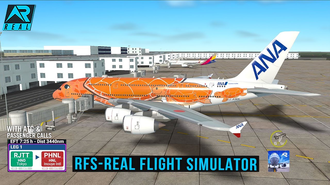 RFS — Real Flight Simulator — Токио — Гонолулу | Полный полёт ||Airbus A380 ||All Nippon | FullHD...