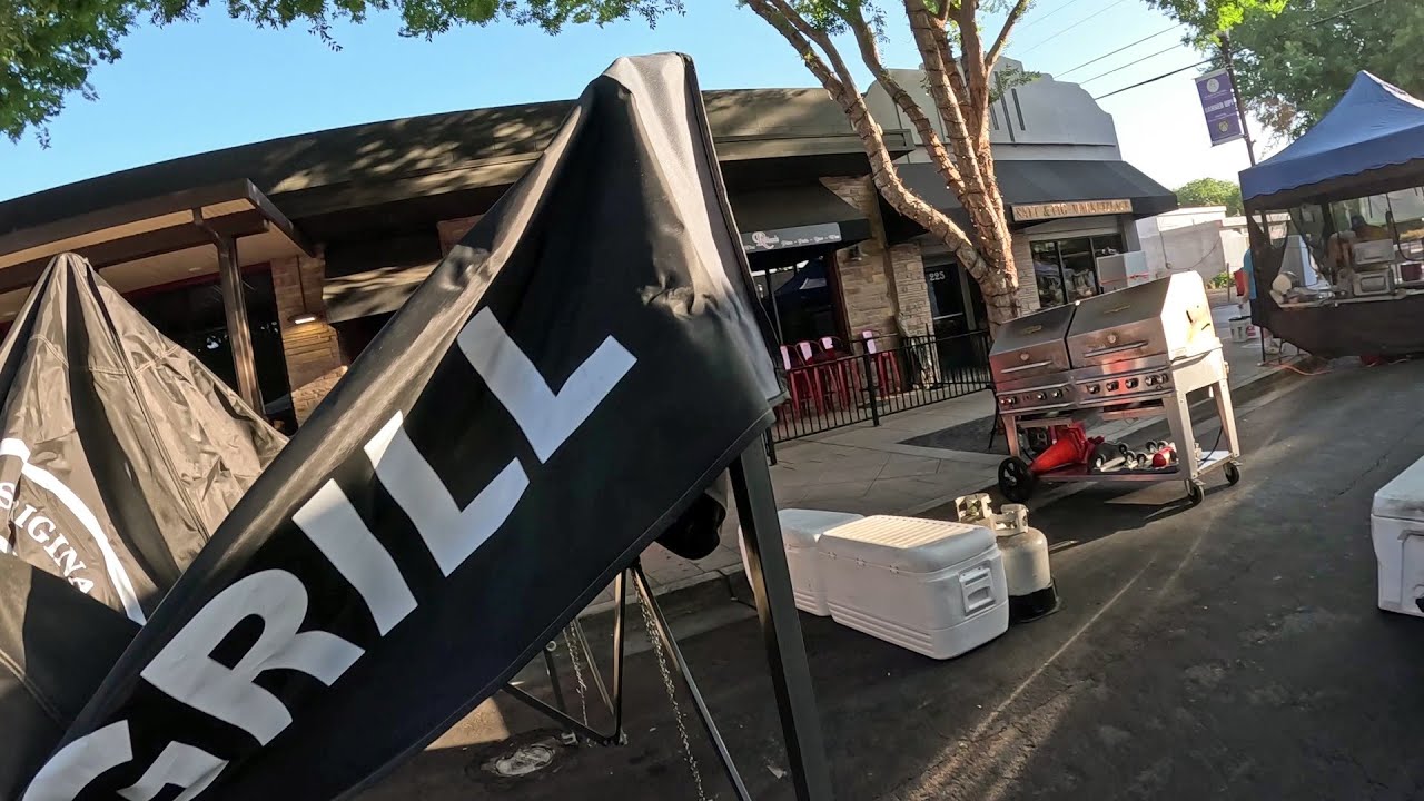 POV: Setting Up Food Stand at Farmers Market