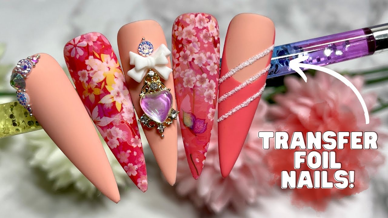 RED TRANSFER FOIL NAILS| AUTUMN NAIL TUTORIAL| MADAM GLAM