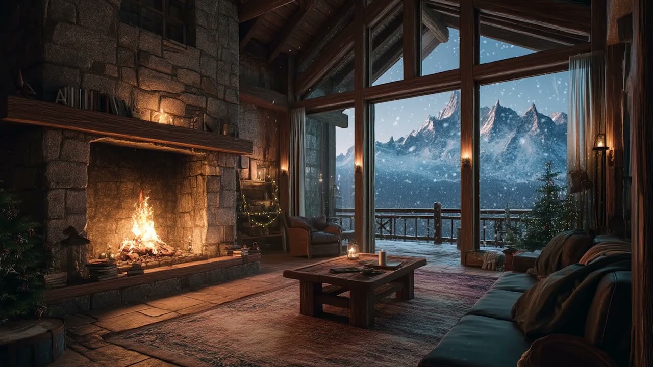 Sheltered from the Winter Wind | Fireplace Sounds to Relax & Sleep 🔥❄️