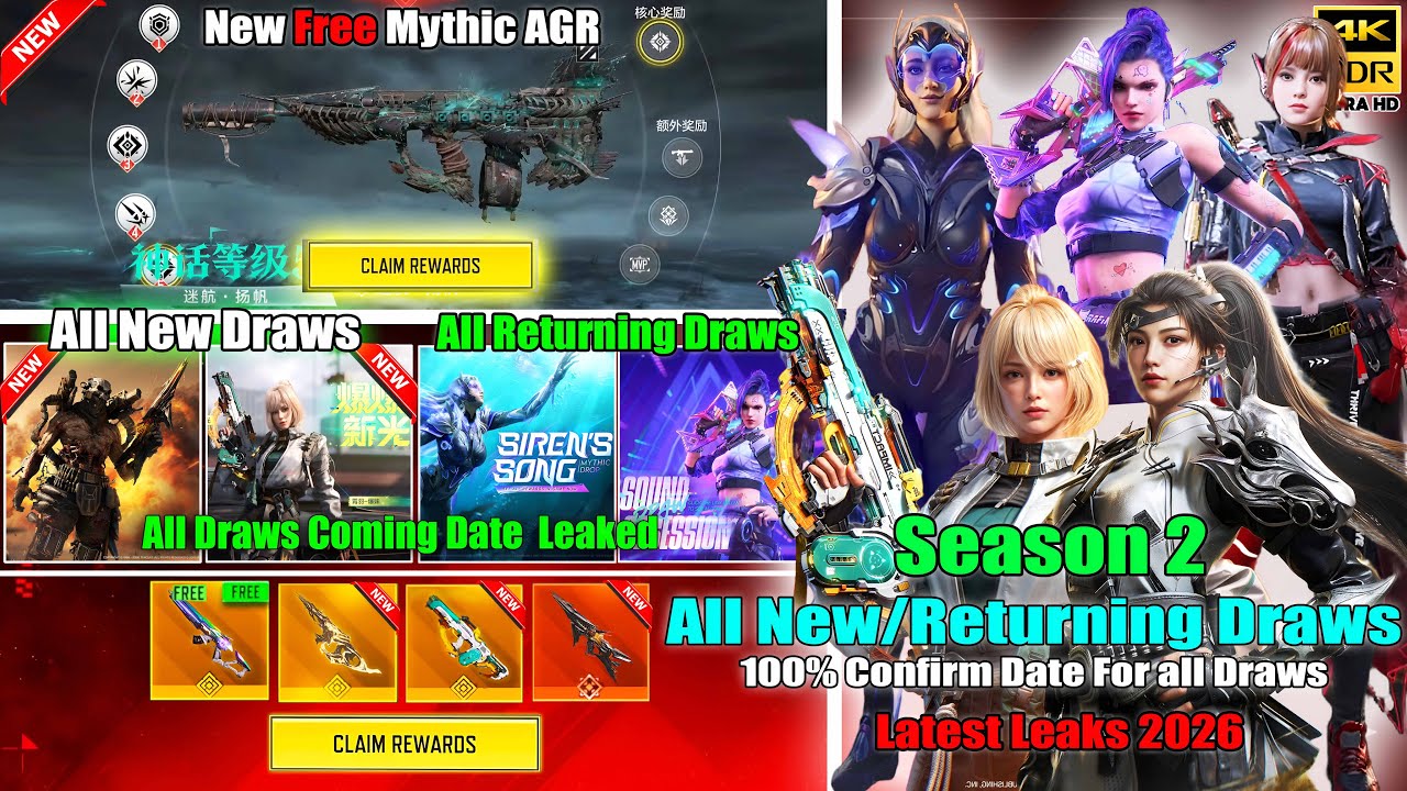 Season 2 All New & Returning Draws Date 2026 | All Returning Mythic & Legendary Draws Codm Leaks
