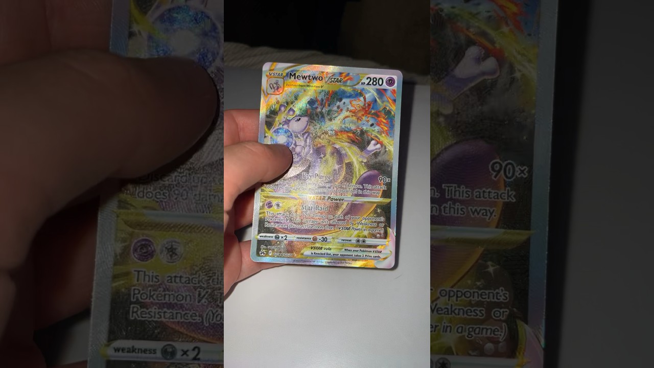 This Mewtwo Vstar Is DOPE!! 💯🔥#pokemontcg #altart #vstar #mewtwo #crownzenith #shorts