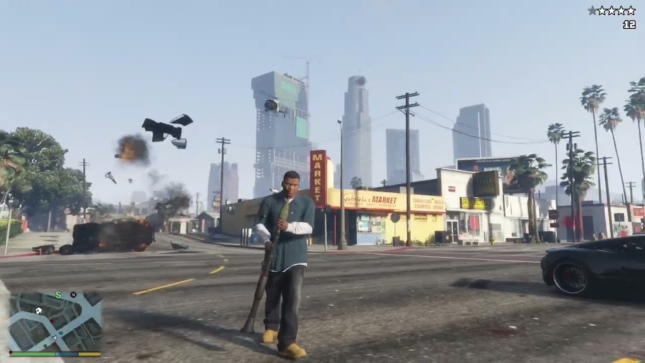 GTA V Star Wanted Level Police Army Shootout + Escape (GTA 5 mods)