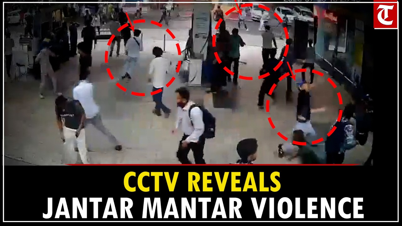 WATCH: CCTV Shows Stone Pelting, Vandalism During Jantar Mantar Protest | Delhi Police