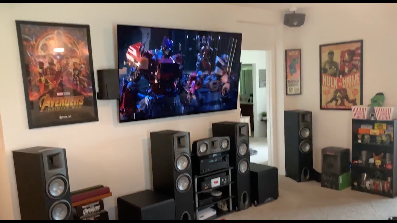 Carlos' Beautifully Decorated  Family Room Home Theater Tour